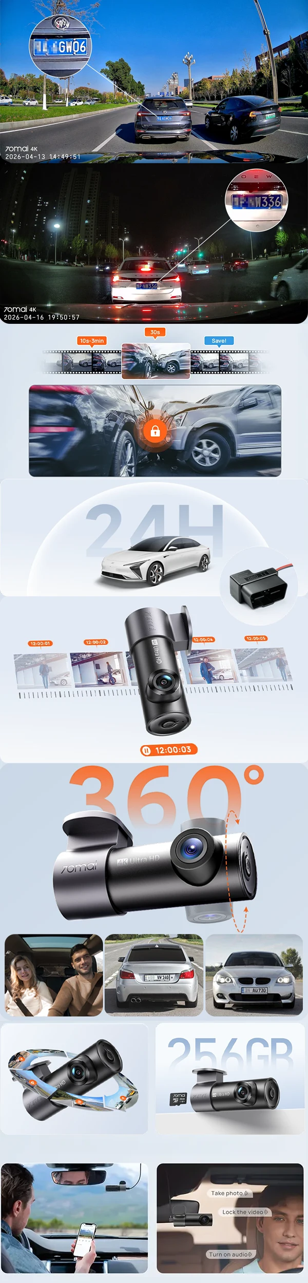70mai M310 Plus 4K – a car camera that records every detail in crystal clear 4K quality